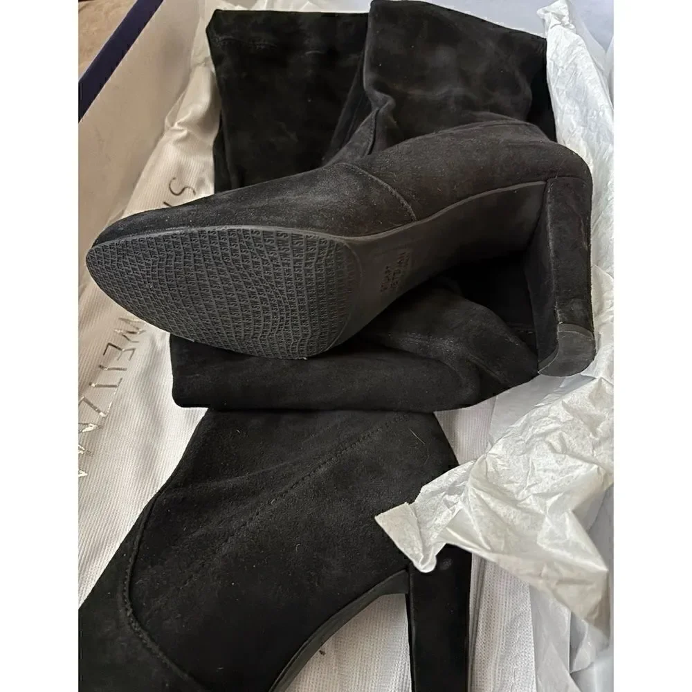 Stuart Weitzman Highland Black Over The Knee Suede Boots Size 9.5/ excellent